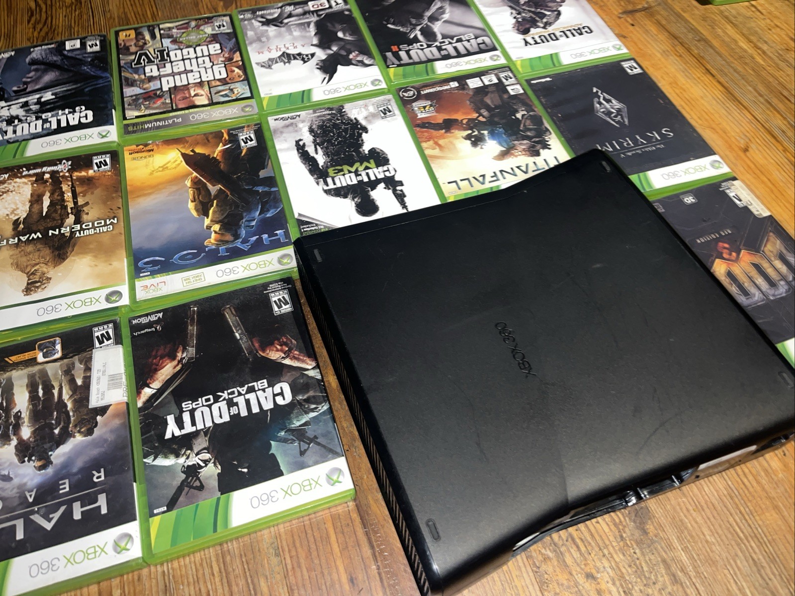 Microsoft Xbox 360 S Slim Black 250GB Replacement Console W/ Games Lot Bundle