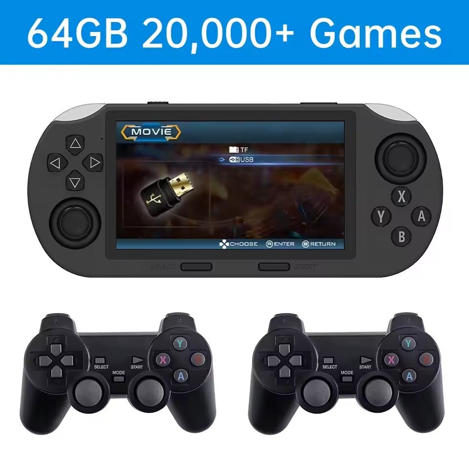 4.5″ Portable Handheld Game Console Player with 20000+Games and 2 Controllers