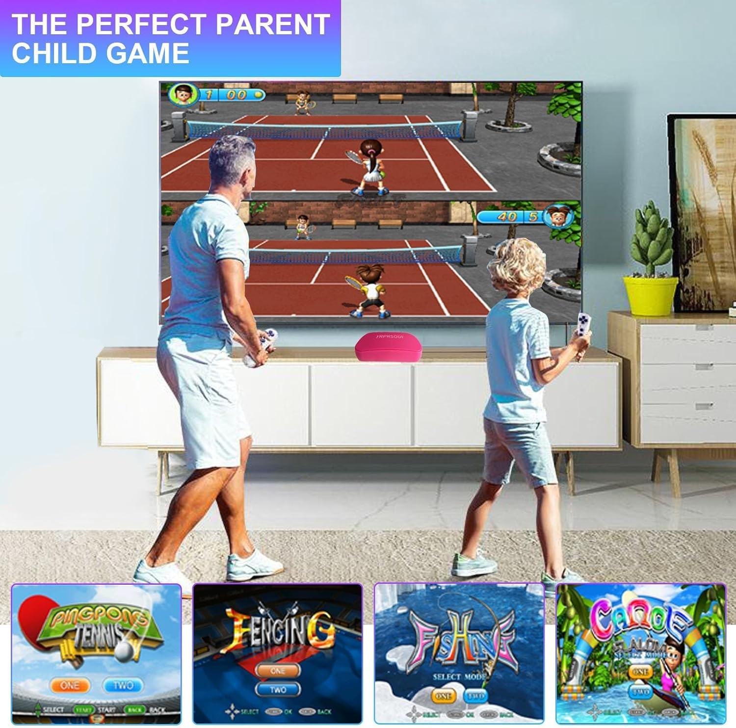 Family-Friendly HD Game Console with Wireless Control and Over 100 Games