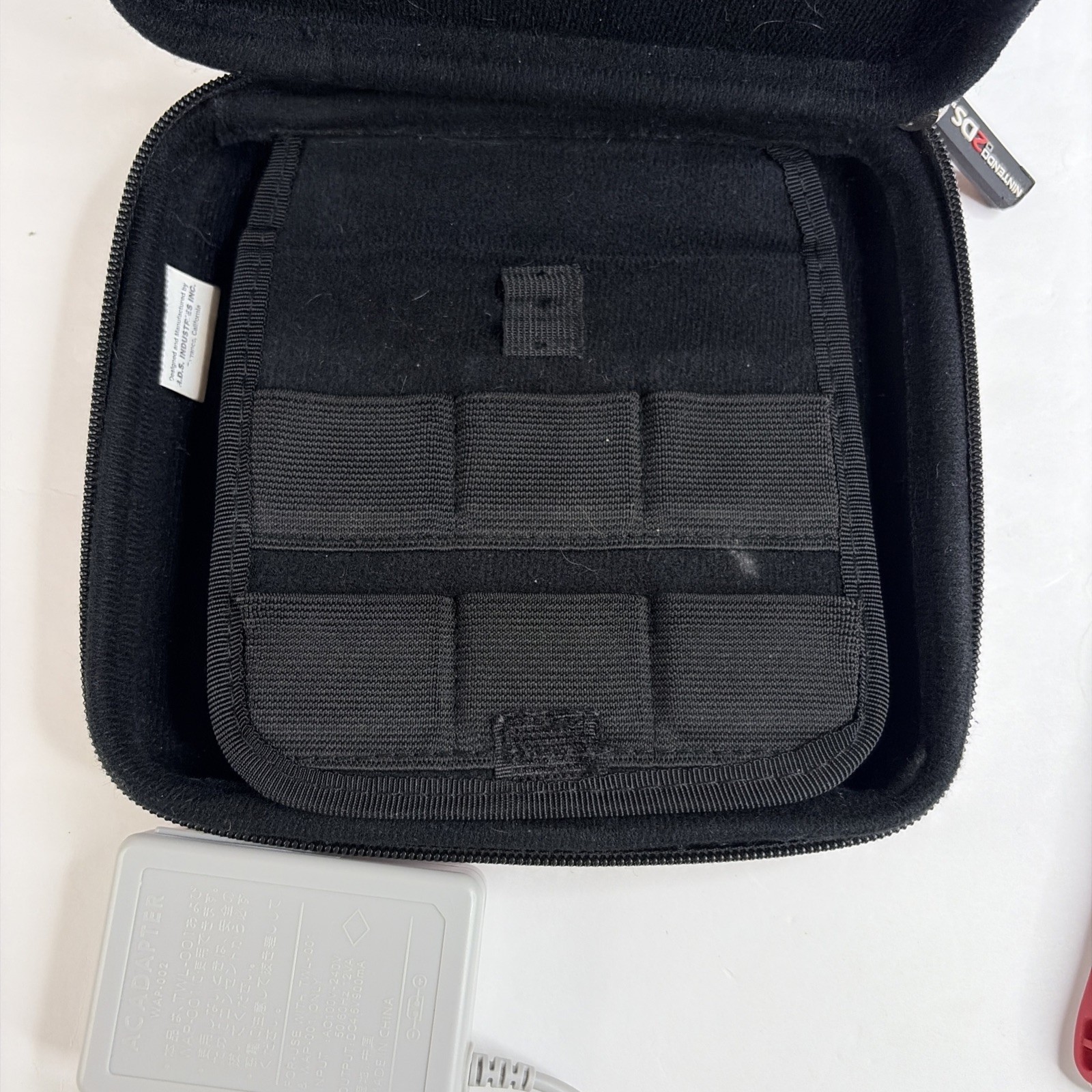 Nintendo 2DS White & Red Handheld System w/Charger Stylus Case US Model