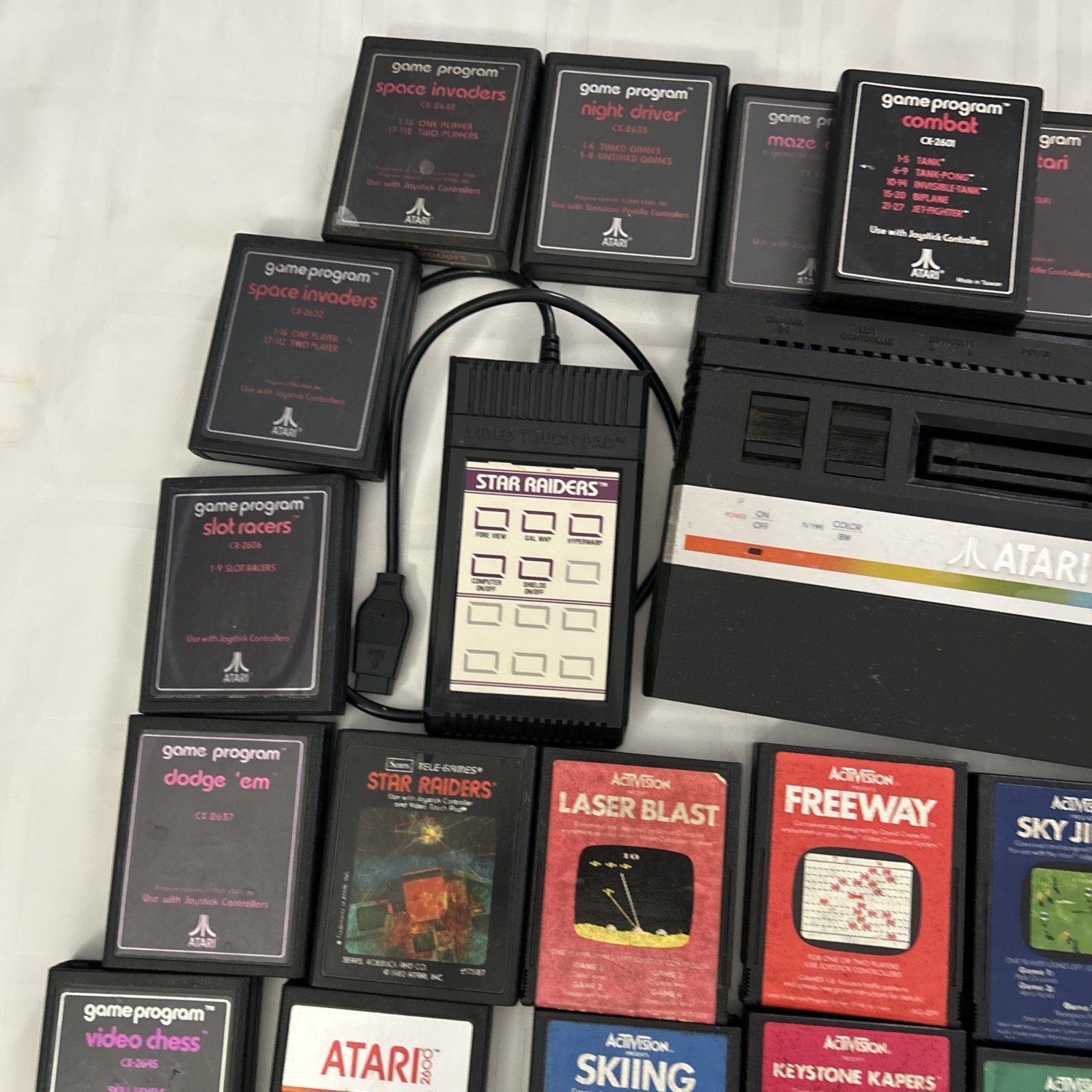 Atari 2600 JR Rainbow Console w/ Paddles, 48 Games & Some Manuals