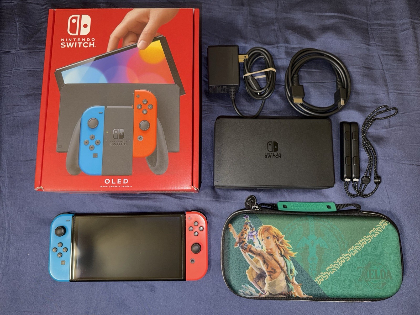 Nintendo Switch OLED Model Neon Red/Blue Joy-Con HEG-001 64GB Handheld Console