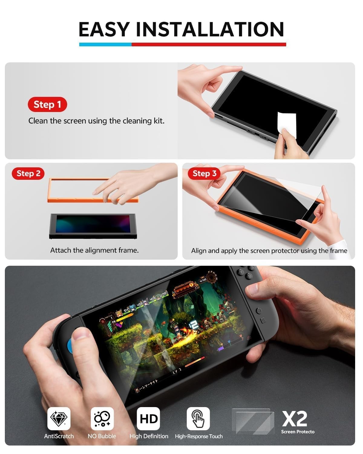 Nintendo Switch 2 Accessories Bundle 16-in-1: Carrying Case, Screen Protectors,