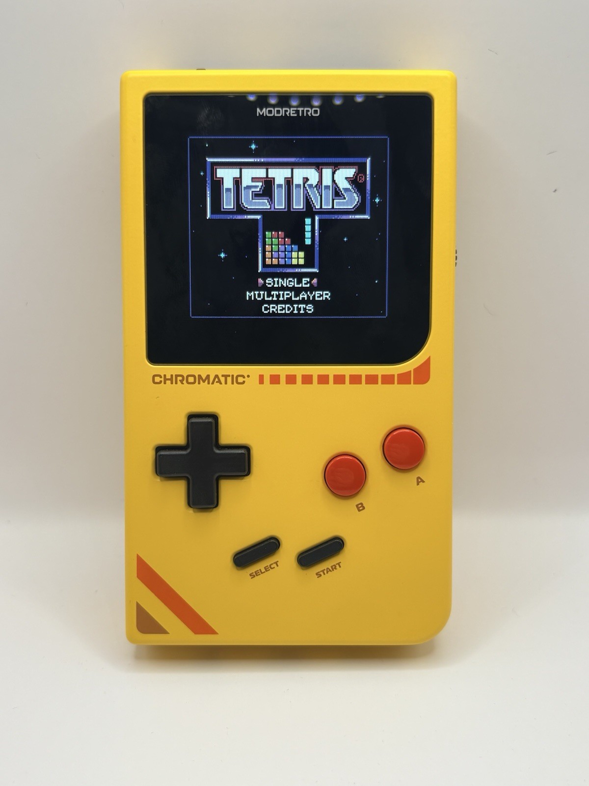 ModRetro Chromatic Yellow Console Bundle Tetris Game + Koss Porta Pro