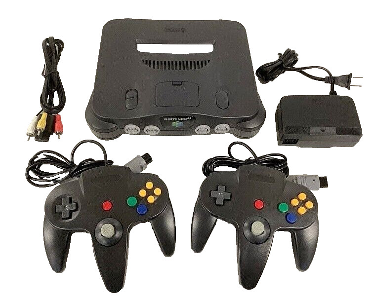 Original Nintendo 64 Complete Gaming System BLACK Video Game Console N64 Bundle
