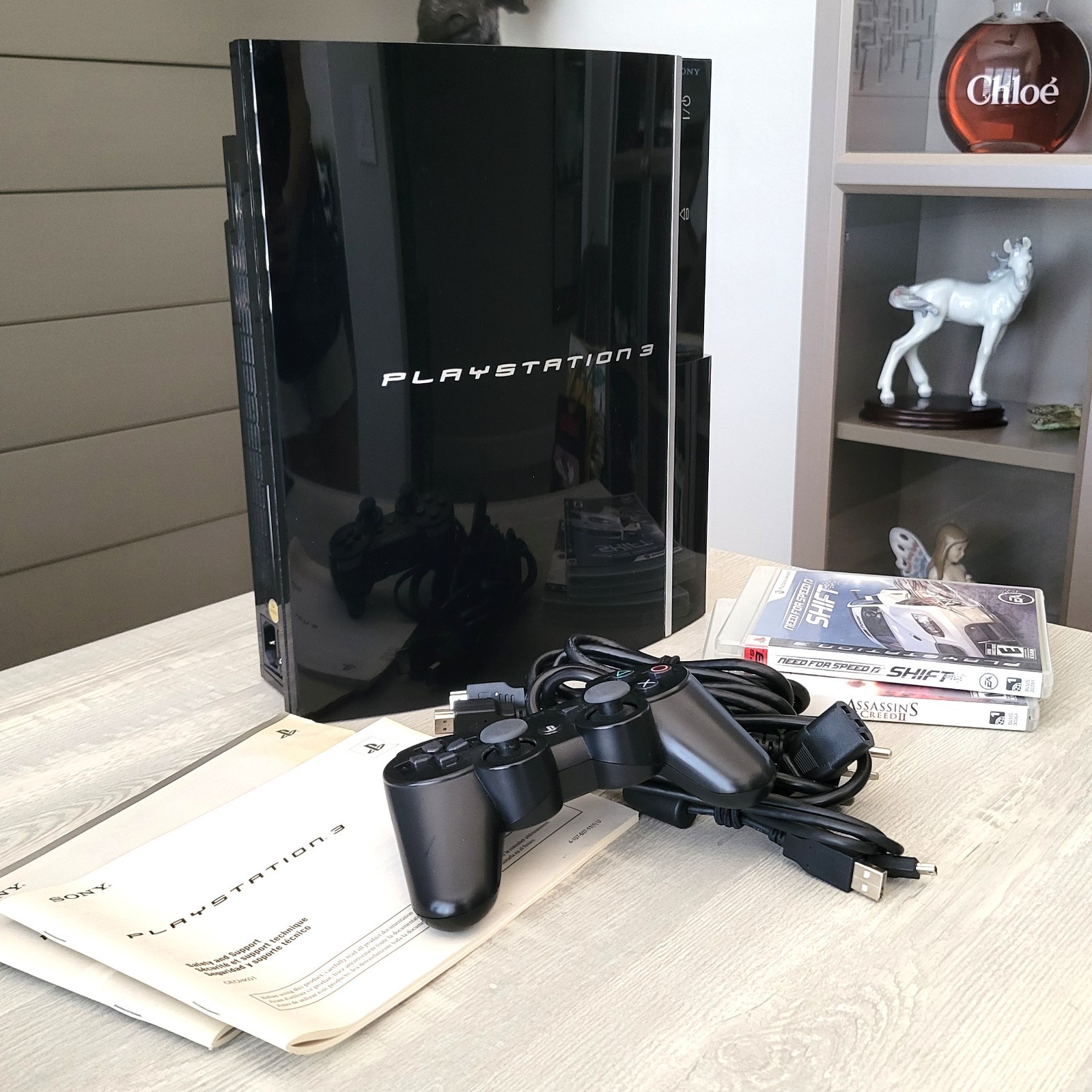 Sony PlayStation 3 CECHK01 Console w/ Controller Cables & Games Adult Owned EUC