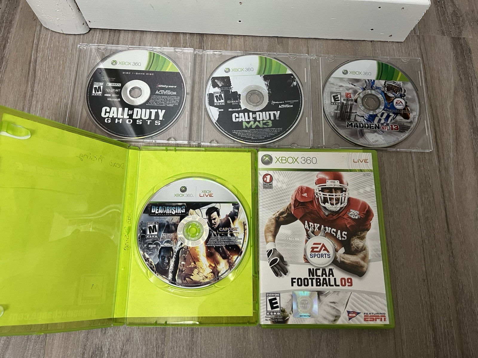 Xbox 360 Slim Black Console 4GB With 5 Games Tested Working