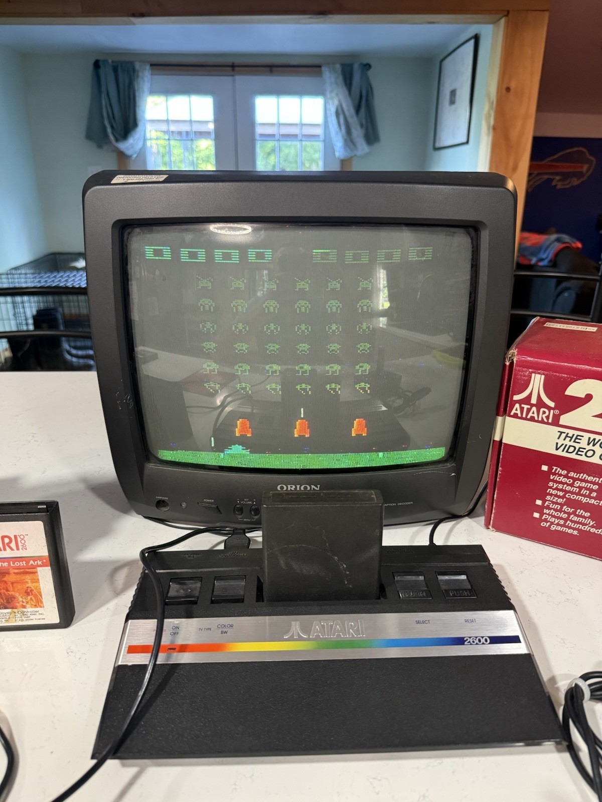 Atari 2600 Jr Console Bundle Box 21 Games 2 Joysticks Keyboard Controller Tested