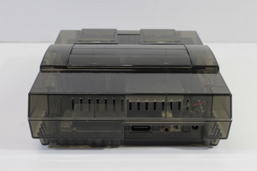 Super Nintendo Transparent Clear Black Console SNES SFC Converted AC Adapter AV