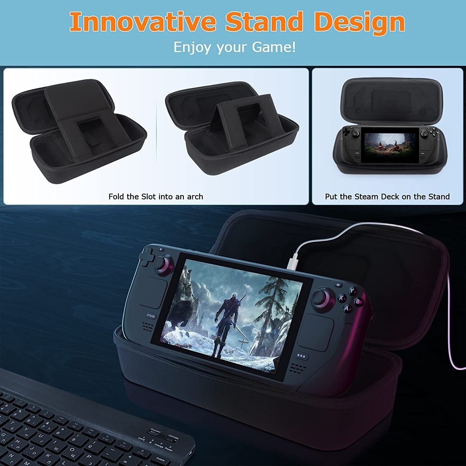 Steam deck console carrying case, Protective Hard Shell Shockproof Travel