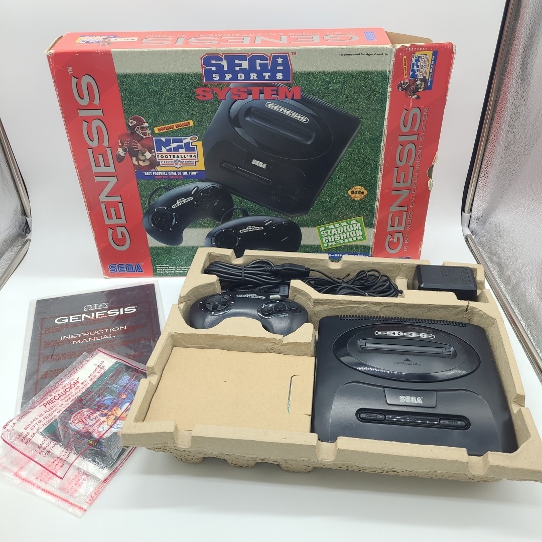 Sega Genesis Sega Sports System NFL Football 94 Console Complete Missing Cushion