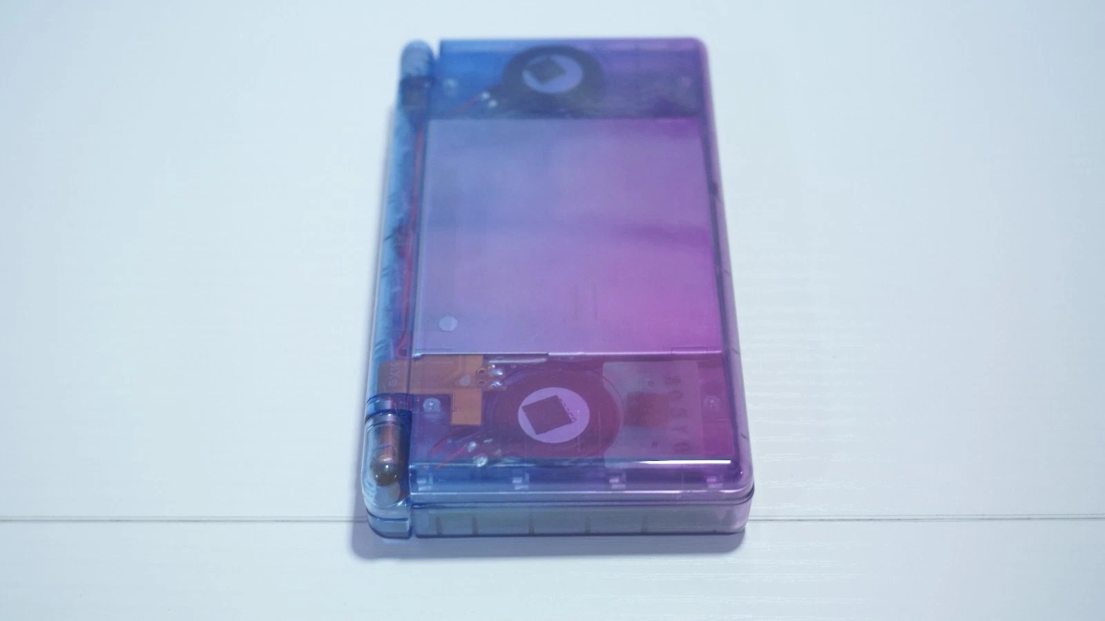 Nintendo DS Lite Transparent Clear Blue & Purple Handheld System with Charger