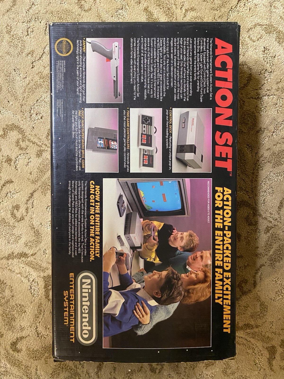 1988 NES Action Set in box system super mario nintendo With Video Game