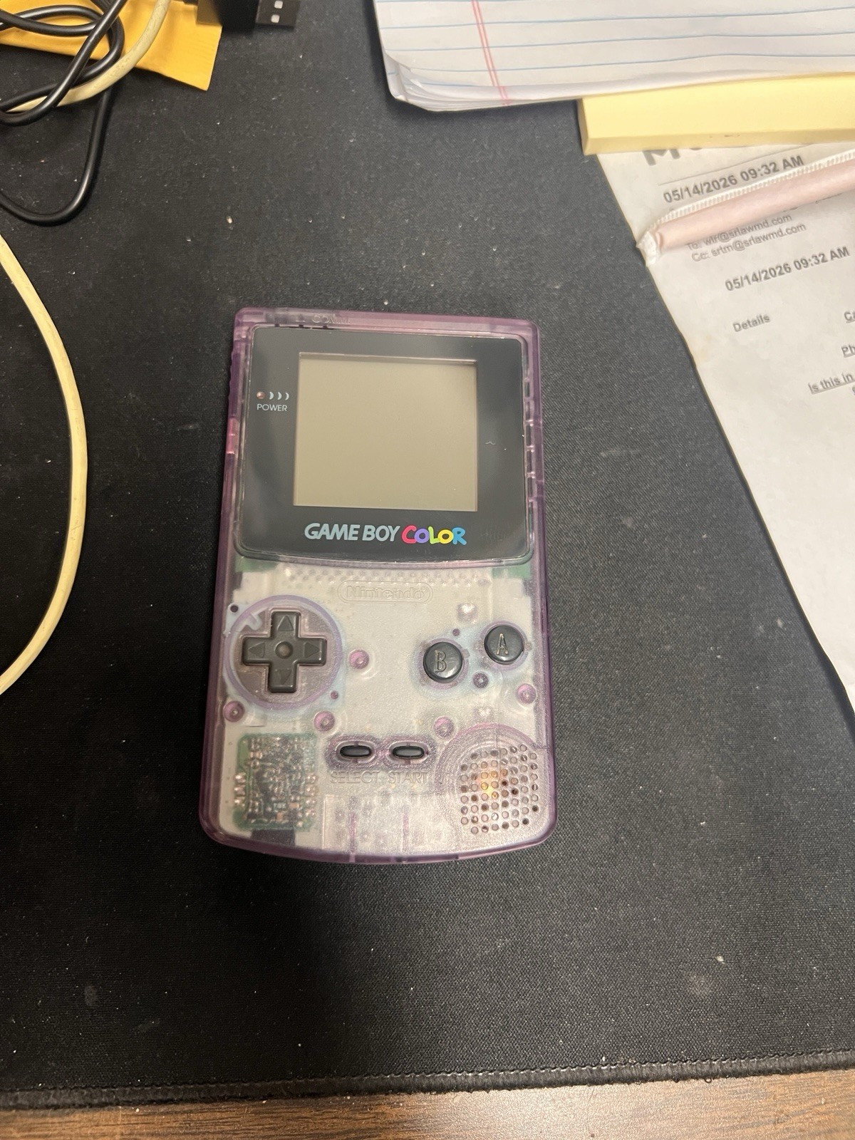 Nintendo Game Boy Color Handheld System – Atomic Purple with 3 games and bag