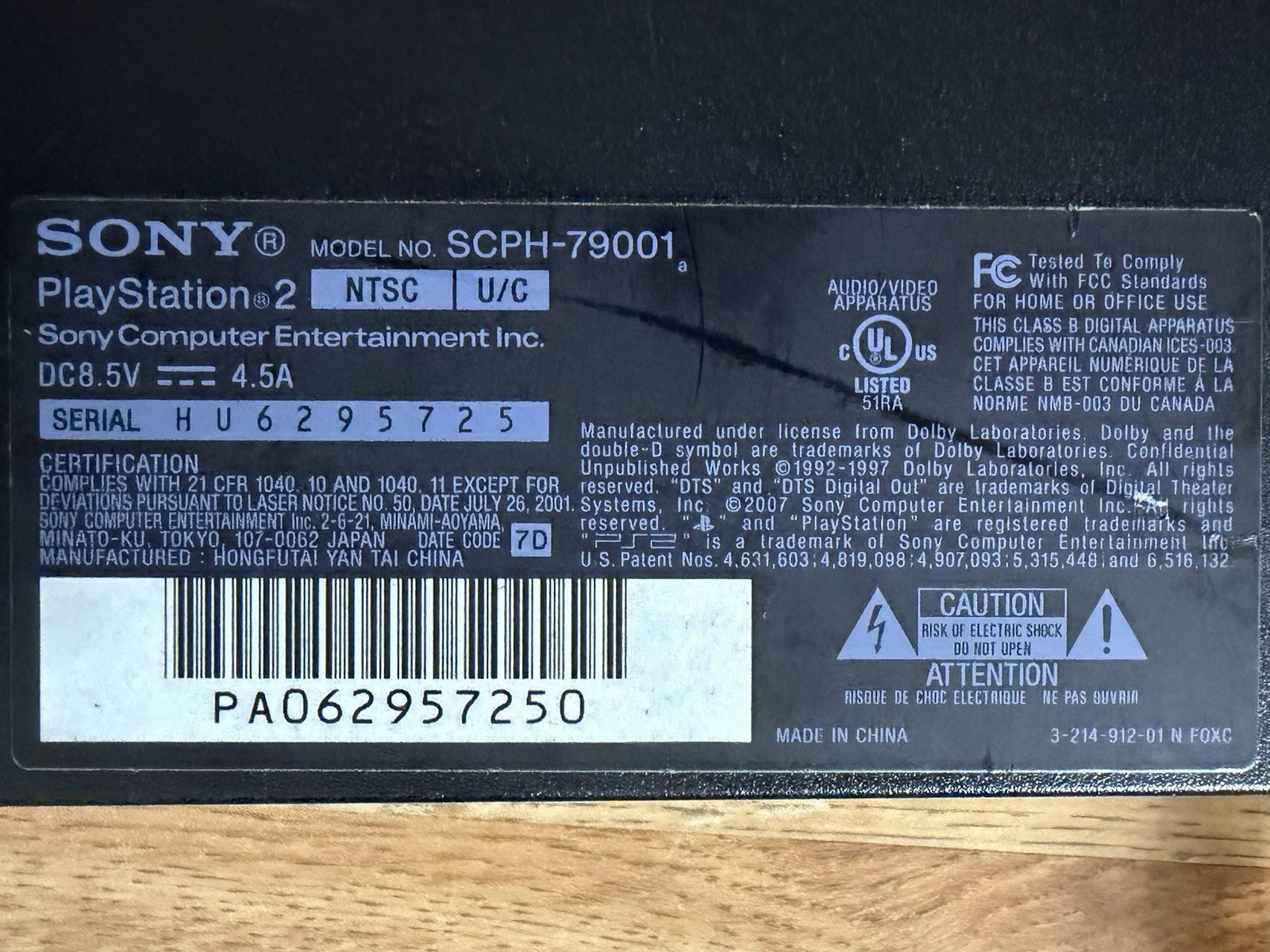 Sony PlayStation 2 Slim SCPH-79001 Black NTSC-U/C Console w/ Controller