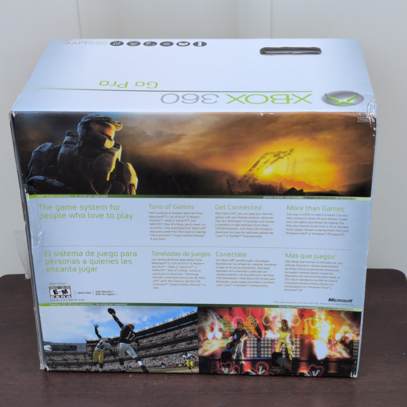 BOX ONLY Microsoft Xbox 360 Pro Console White + Paperwork / Manuals
