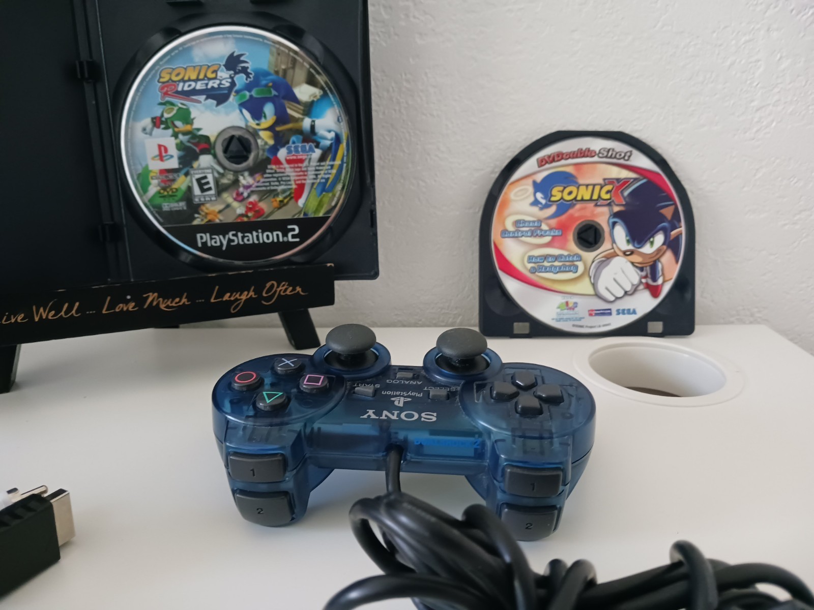 Sony PlayStation 2 Bundle SCPH-35001 + Blue Controller + 128MB Sonic Riders