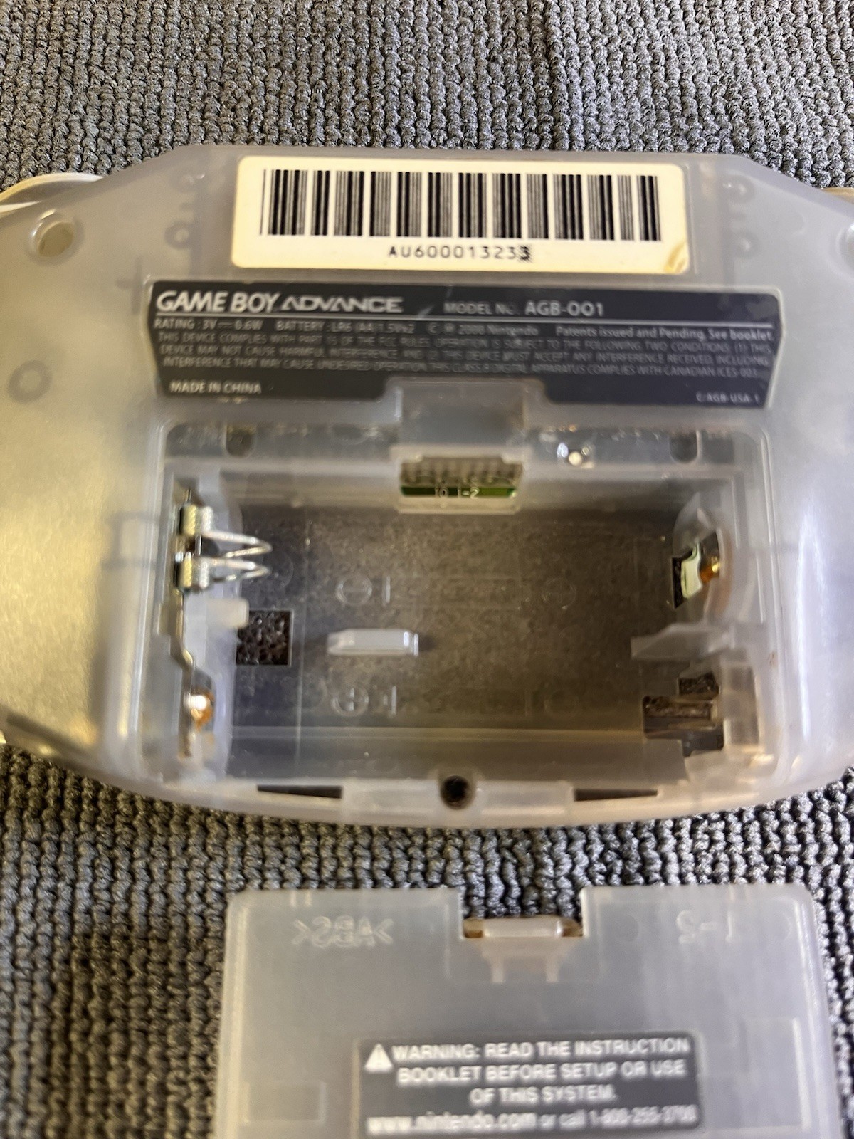 Nintendo Game Boy Advance Console System – Clear Glacier