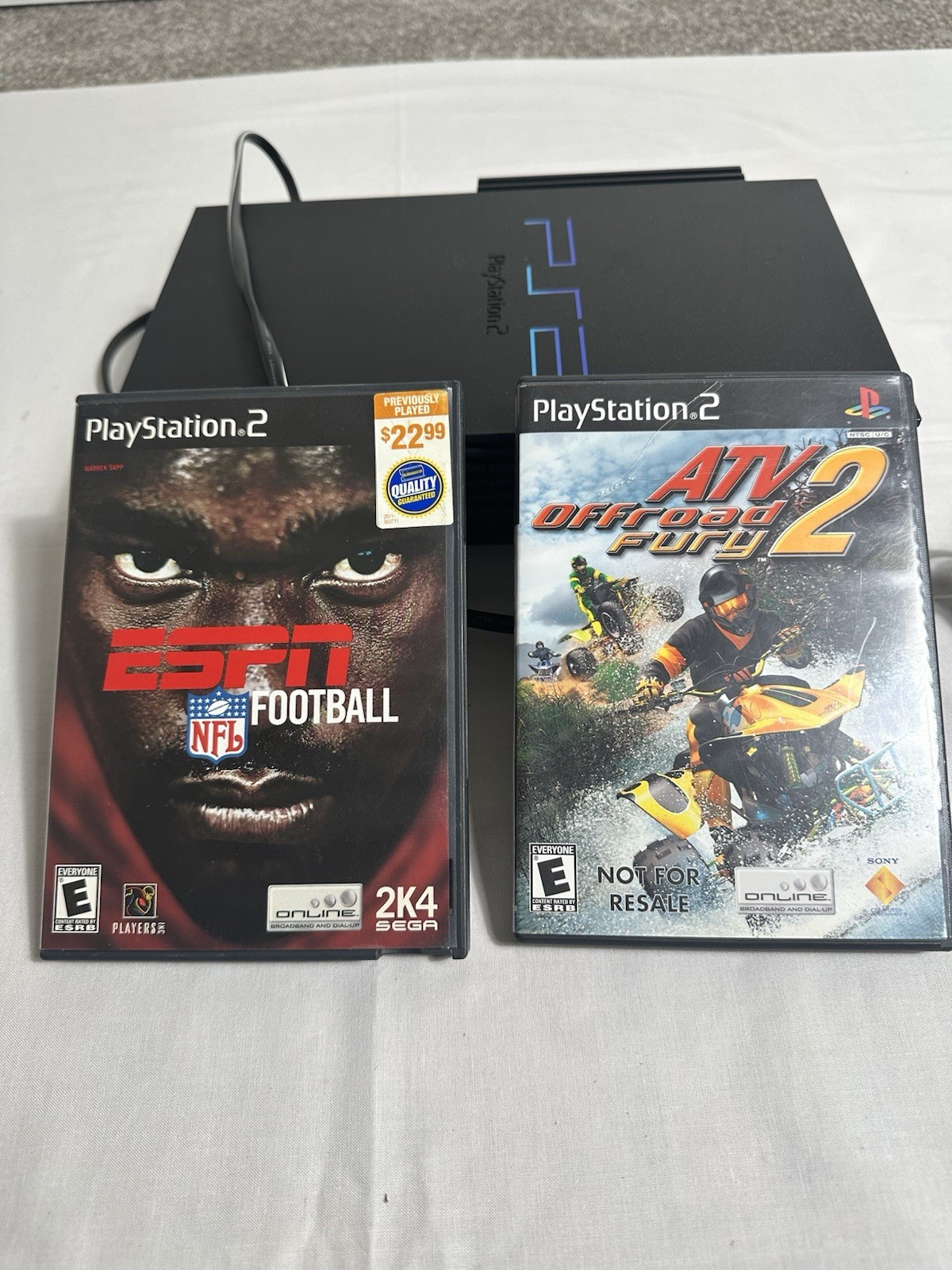 Sony PlayStation 2 PS2 Console W Netw Adapter Tested Working NTSC U C + 2 games
