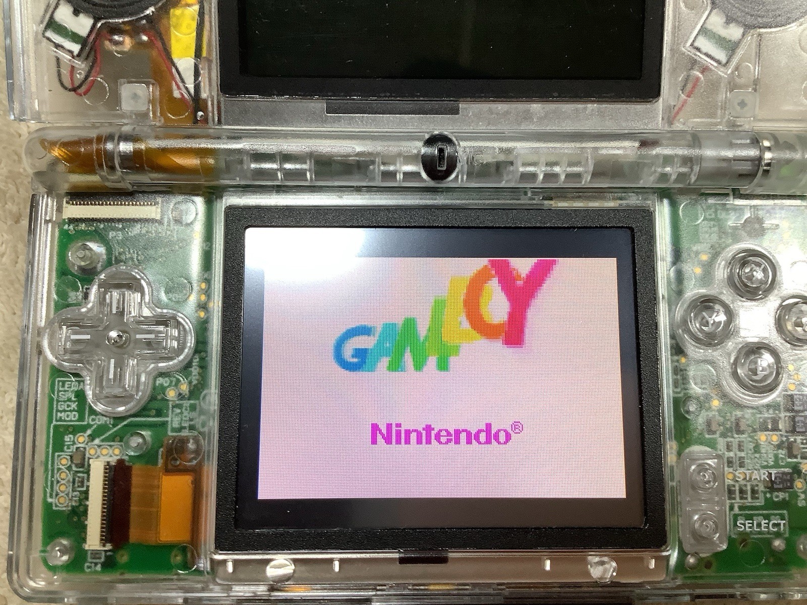 Nintendo DS lite (USG-001) Clear Re-shell. Tested And Working.