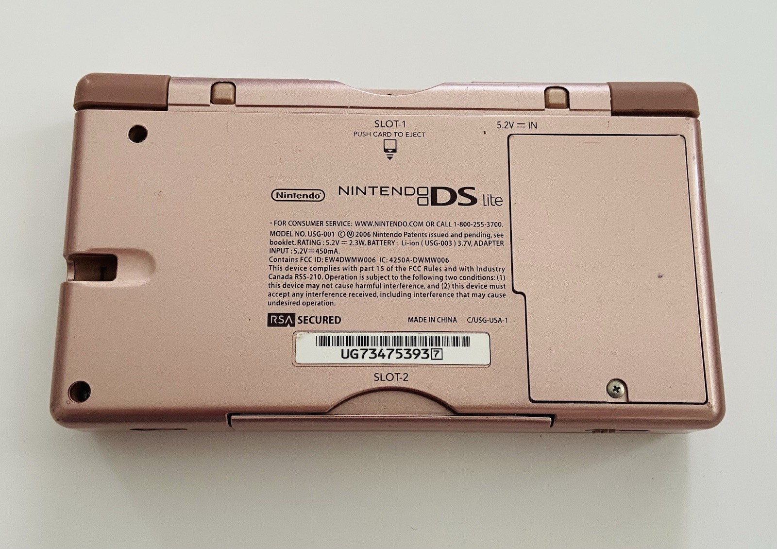Nintendo DS Lite Metallic Rose Gold Console w/HP Stylus Charger + 4 Games Lego