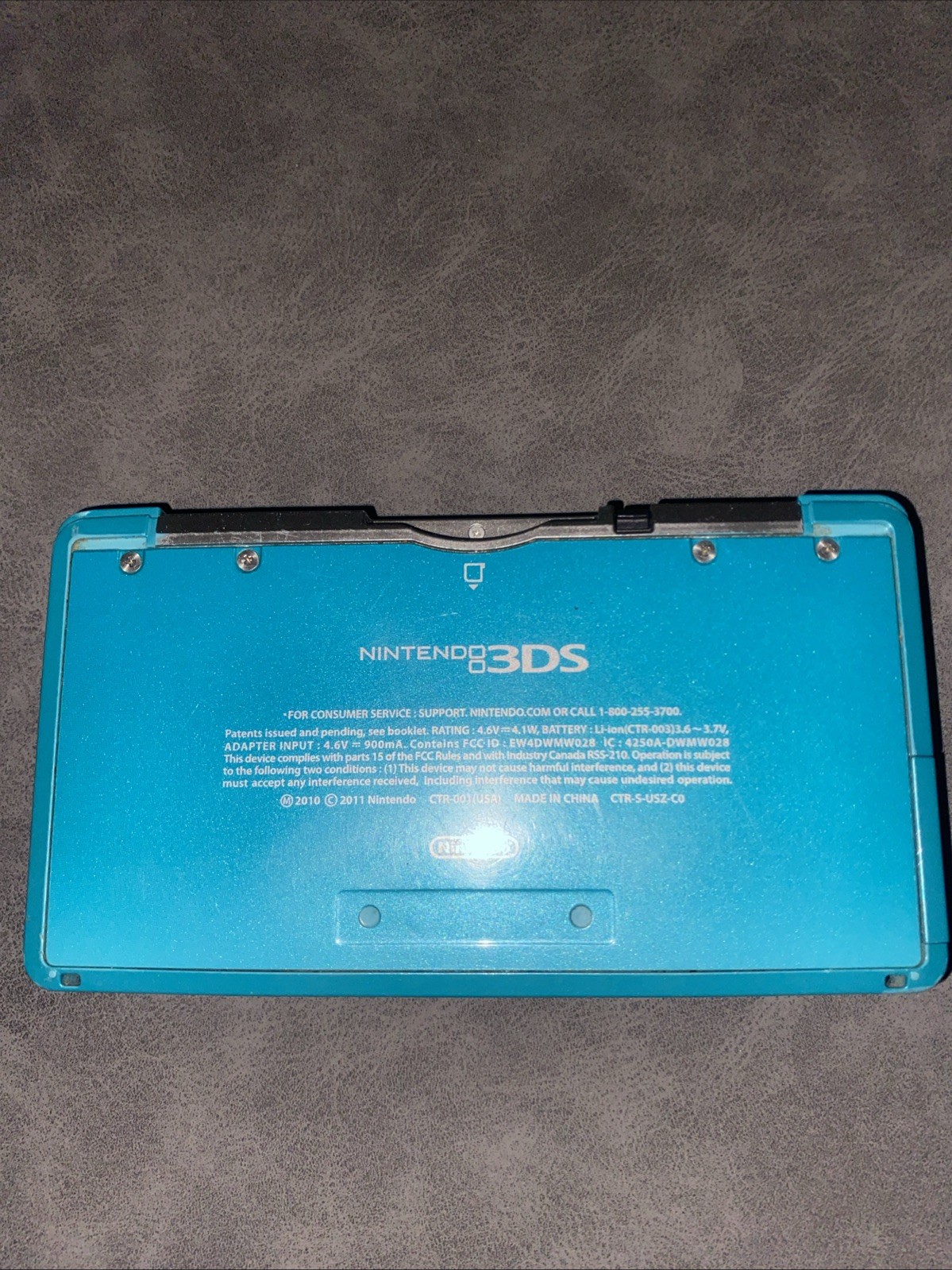 Nintendo 3DS Handheld System Aqua Blue w/ Stylus & Charger, Tested-Working
