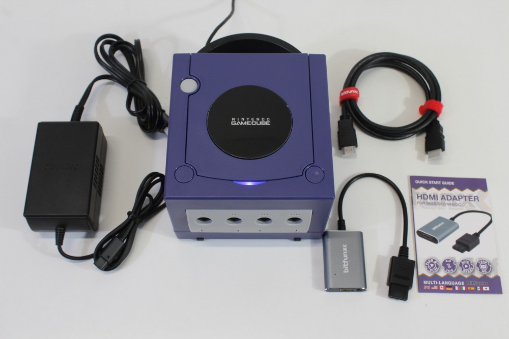 Nintendo Gamecube Console Indigo Purple LED AC S-Video to HDMI NTSC-U/C DOL-001