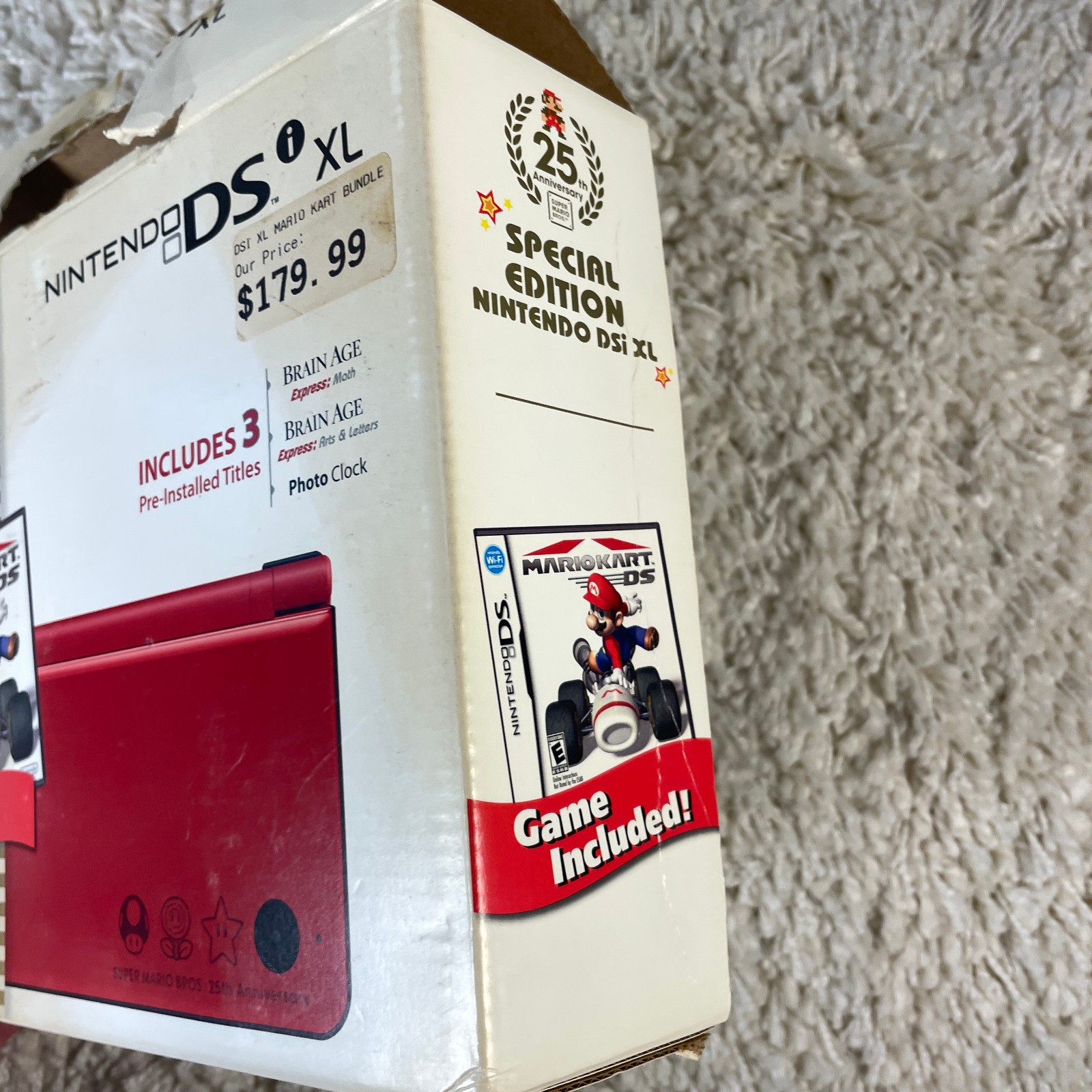 Nintendo DSi XL 25th Anniversary Super Mario Bros. Red Handheld UTL-001 in Box