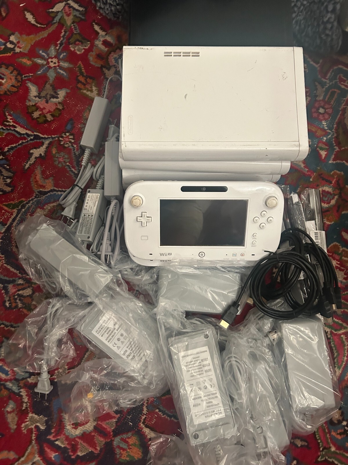 Nintendo Wii U Console Bundle w/ 128GB SD Card, Complete with Extras! (White)