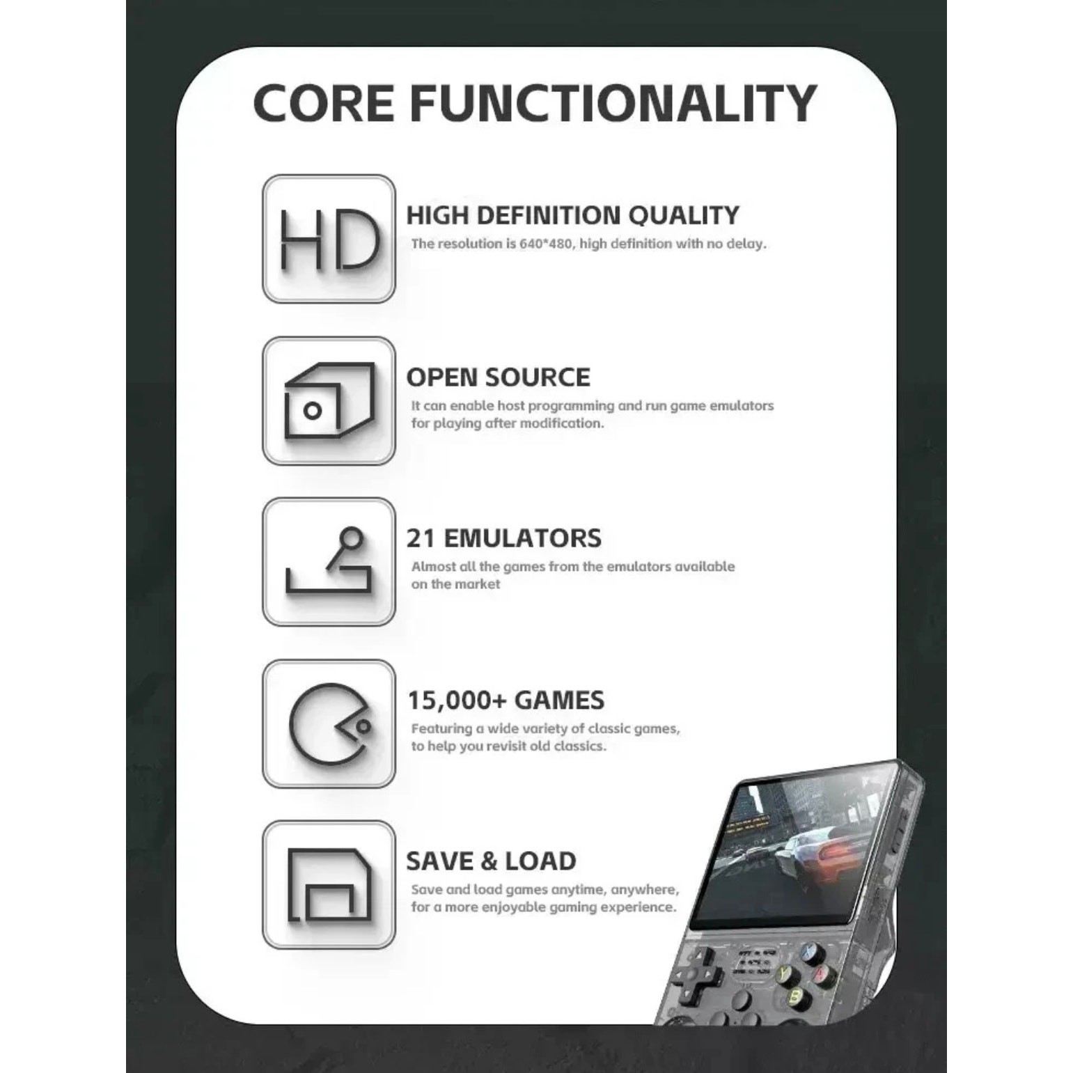 R36S Retro Handheld Console 64GB 3.5″ IPS 15k Games New