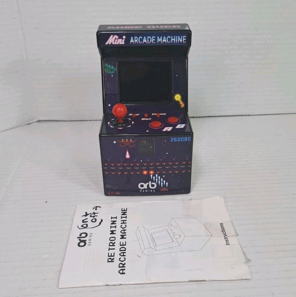 Orb Retro 6″ Mini Arcade Machine 240-in-1 Video Games Tested Works w/ Manual