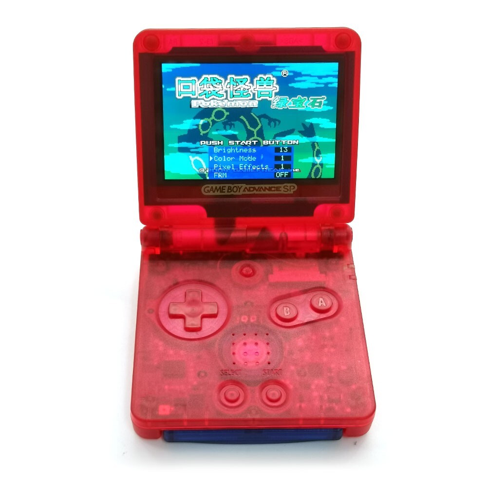 Game Boy Advance SP Clear Red Console modify IPS V5 Backlight Screen 720×480
