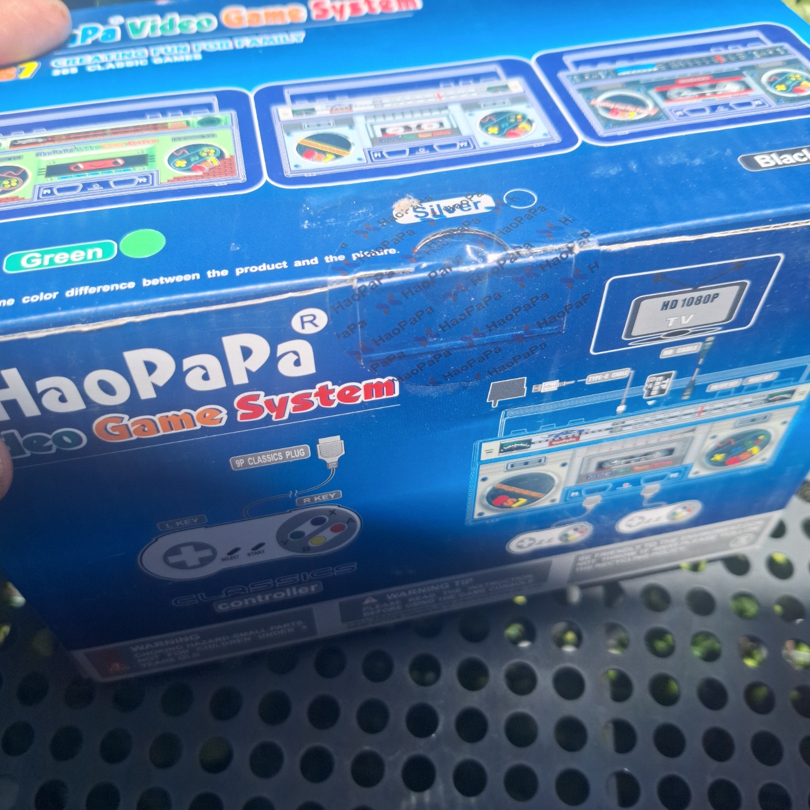HaoPapa QS7 Video Game System SILVER Boombox 365 Classic Games ~ NEW in Box