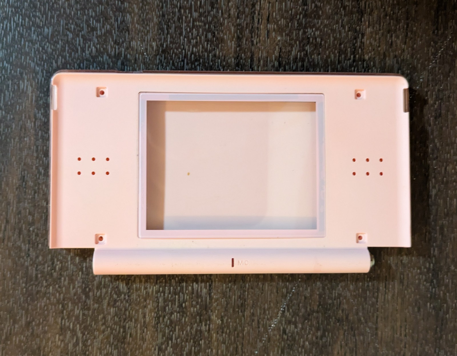 Nintendo DS Lite Coral Pink Handheld *Broken Hinge* Powers On + Top Shell