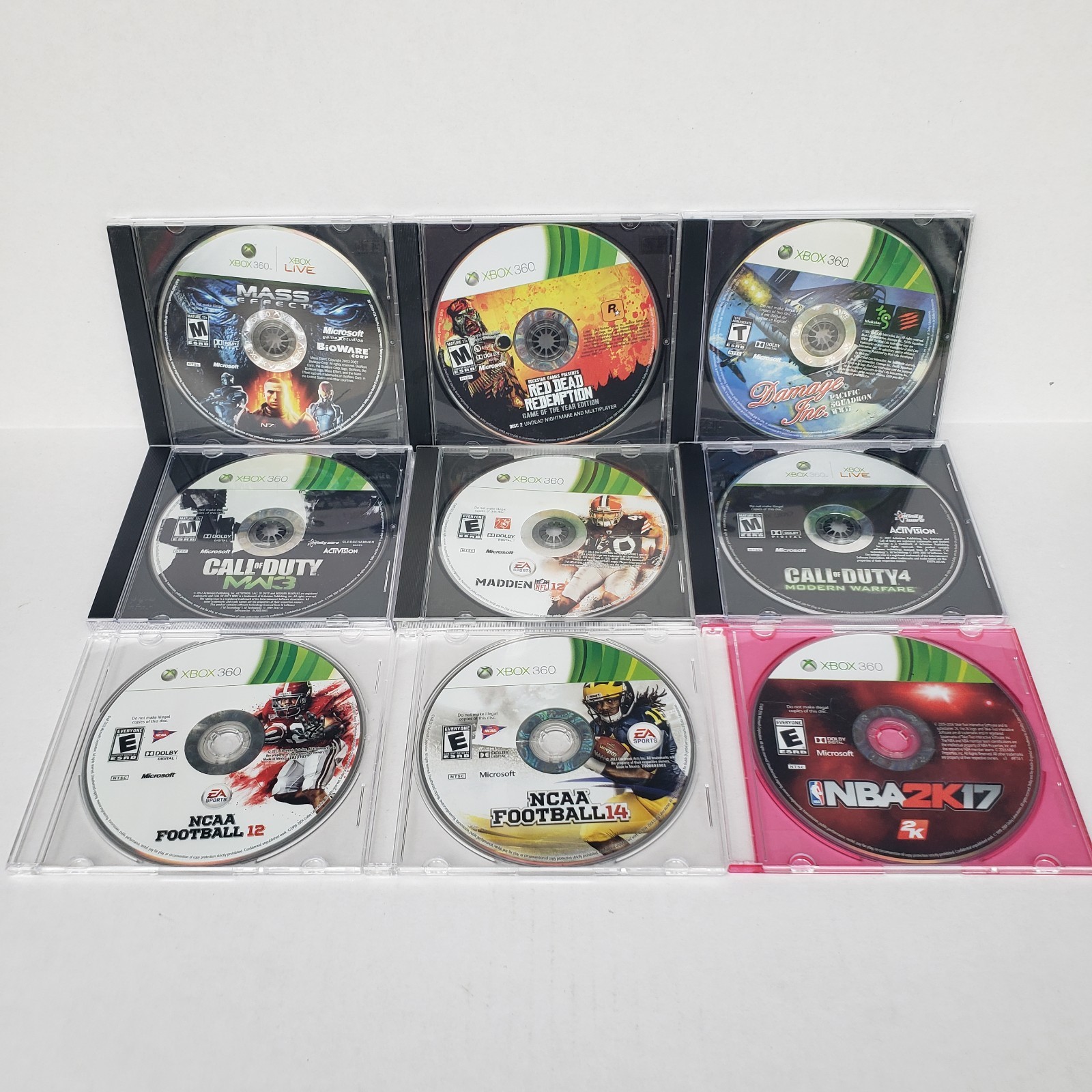 Microsoft Xbox 360 20GB Pro White OEM Controller Headset Cables & 9 Loose Games