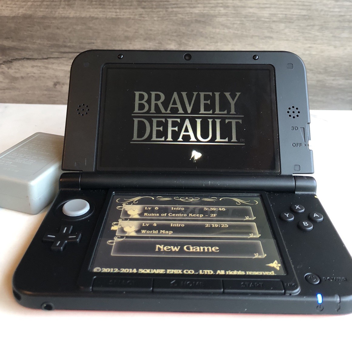 Nintendo 3DS XL Red Console SPR-001 US Version TESTED Stylus Bravely Default