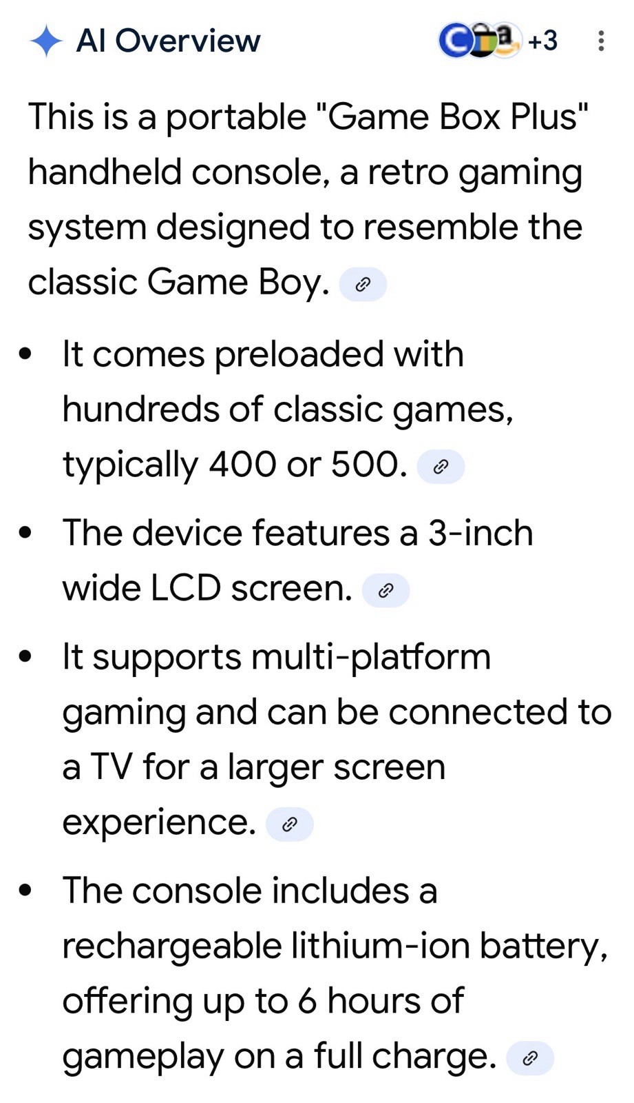 GameBox Plus Handheld Retro Video Game Console with 400 Games W/TV AV Cable New