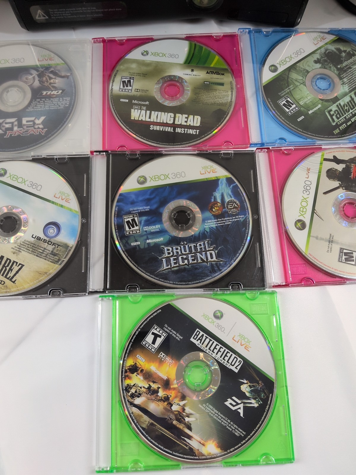 Microsoft XBox 360 S Slim 250GB Black Console 360S Bundle 41 Games Kinect Tested