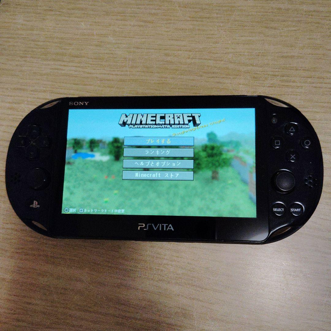 Sony PlayStation Vita PCH-2000 Black Handheld Console Minecraft Case Bundle 0208