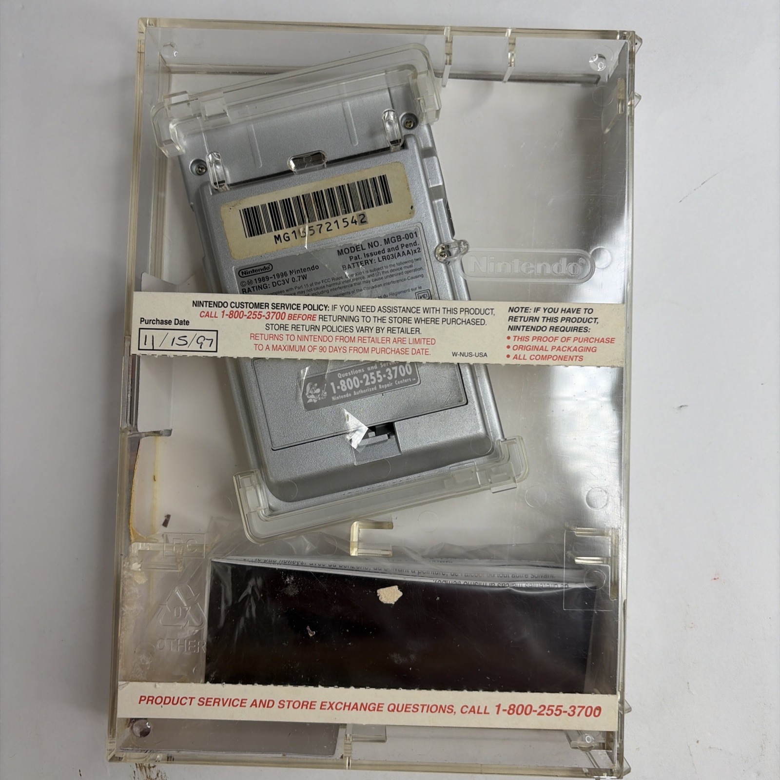 Nintendo Game Boy Pocket Silver Handheld MGB-001 Complete Box CIB Tested