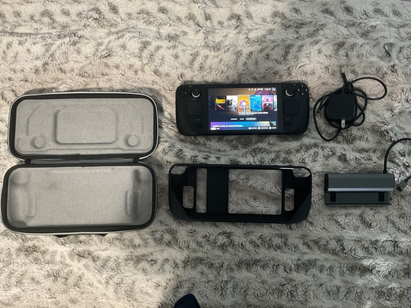 Valve Steam Deck 256GB Handheld Gaming System Black LCD with Case, Charger, Dock