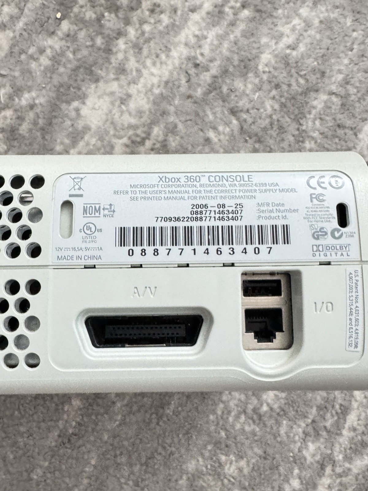 Microsoft Xbox 360 20GB White Video Game Console Gaming System Tested With Cable
