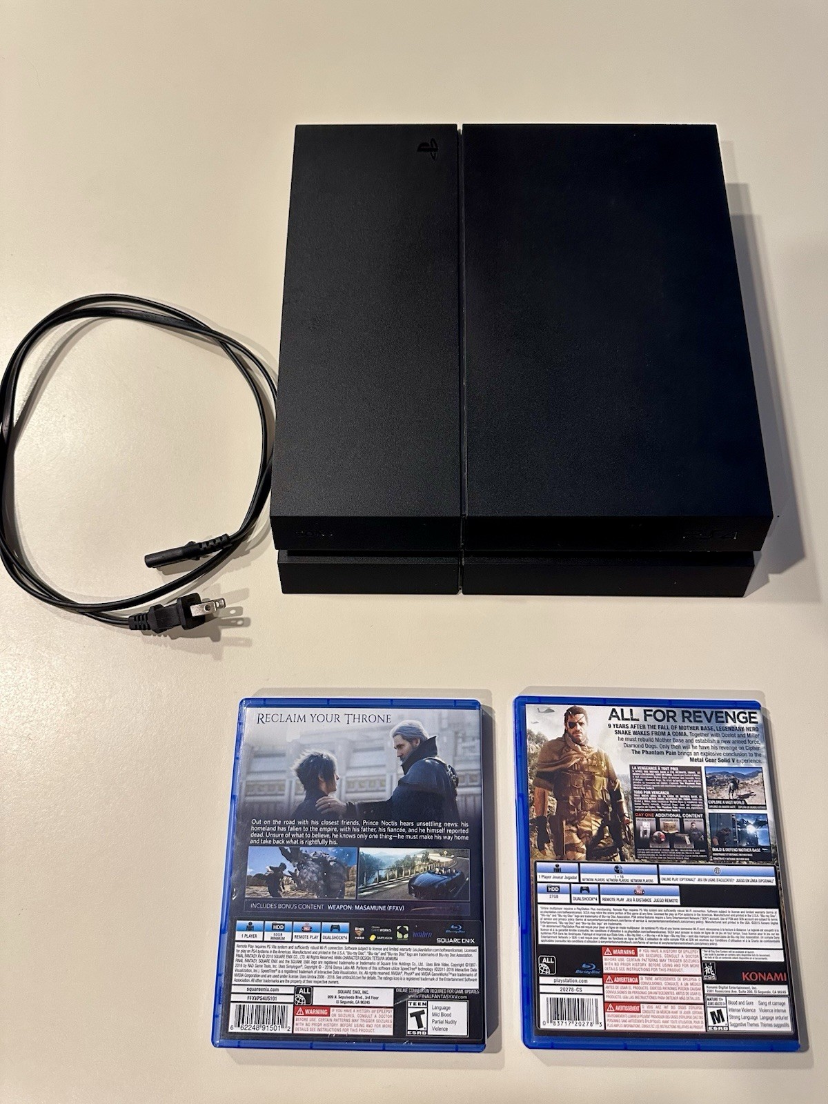 Sony Playstation 4 PS4 Console 500GB CUH-1215A & Final Fantasy Metal Gear Tested