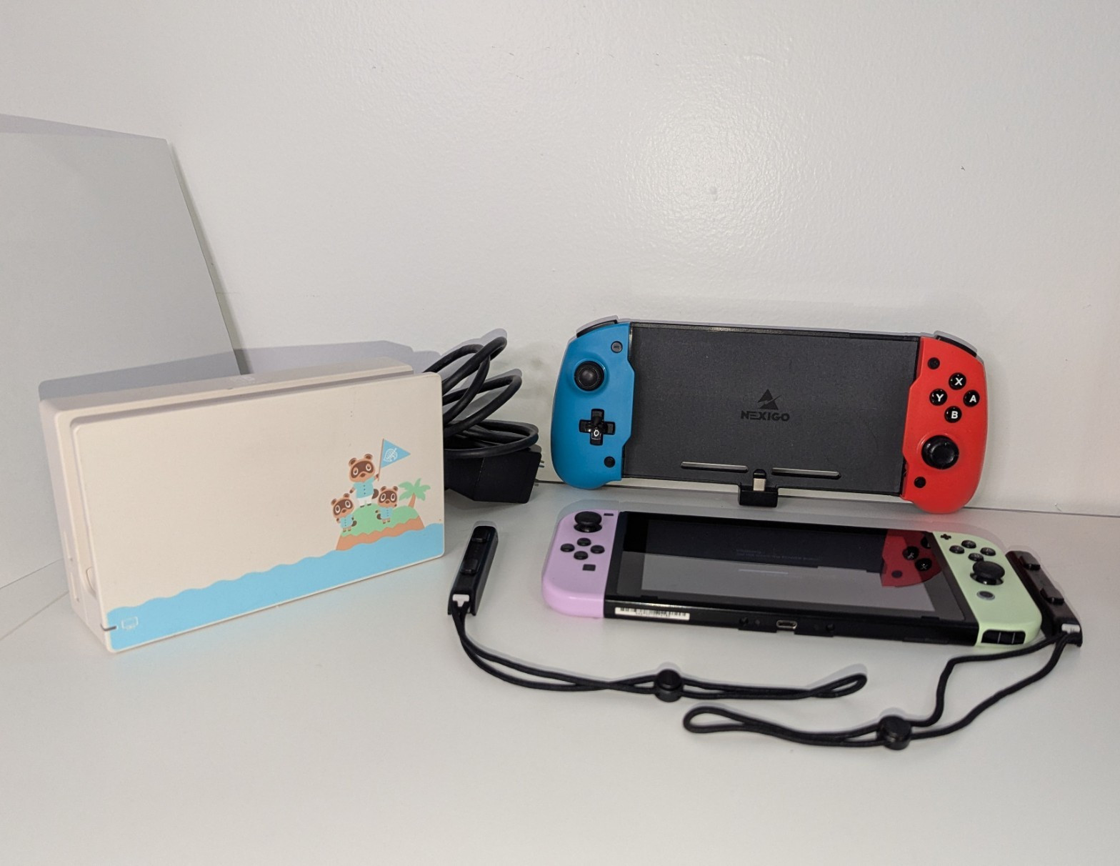 Nintendo Switch Console w/ Green & Purple Joy-Con, White Dock, USB-C