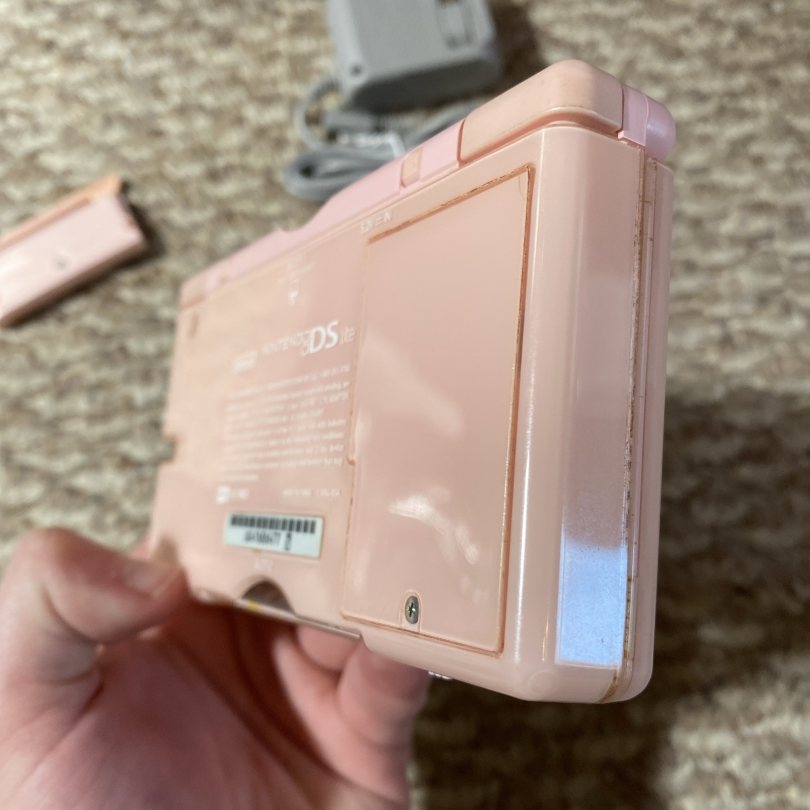 Nintendo DS Lite Coral Pink Handheld System WITH CHARGER AND STYLUS! USA Version