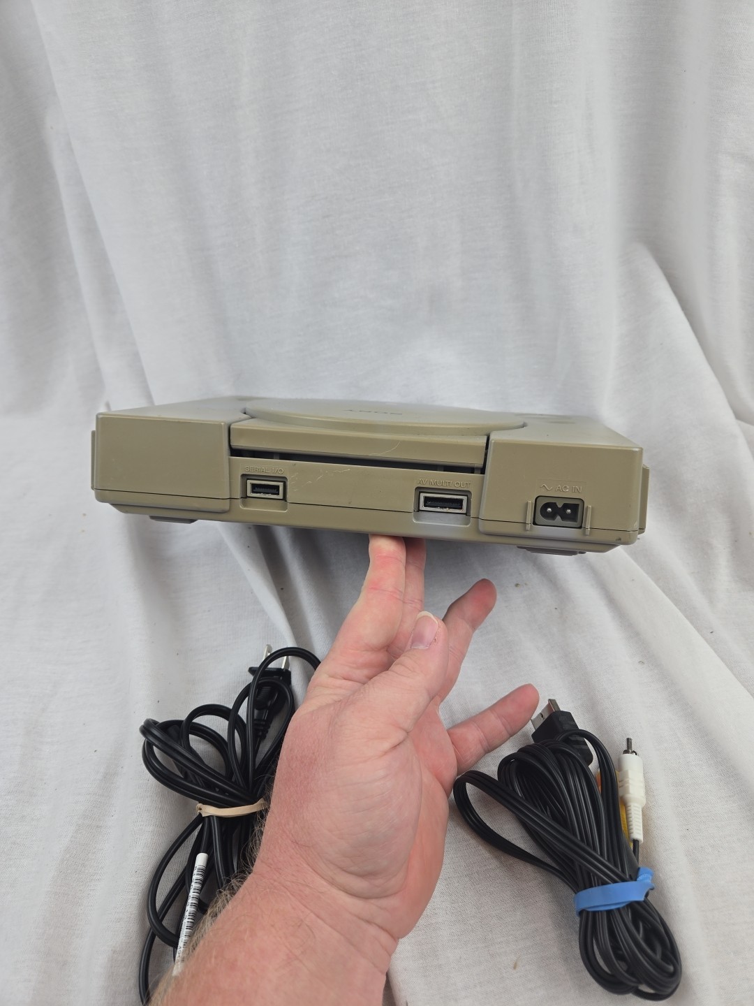 Sony PlayStation 1 PS1 PSone (SCPH-9001) Console Cable Tested Door Does Stick