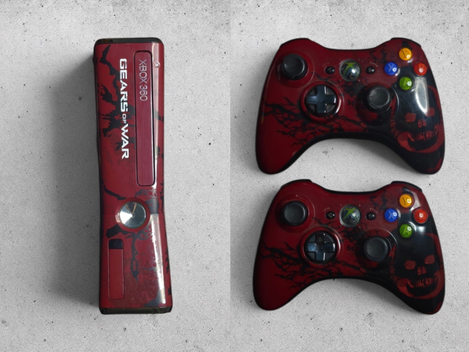 Xbox 360 Gears of War 3 Limited Edition Console 2 Matching Controllers Tested