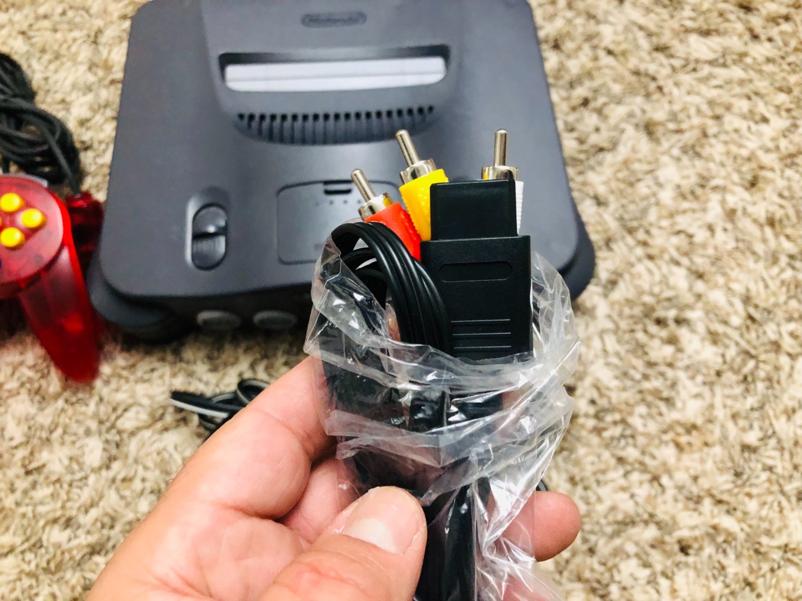 Black Nintendo 64 N64 Game Console W/ Expansion Pak 1 OEM Controller Tested