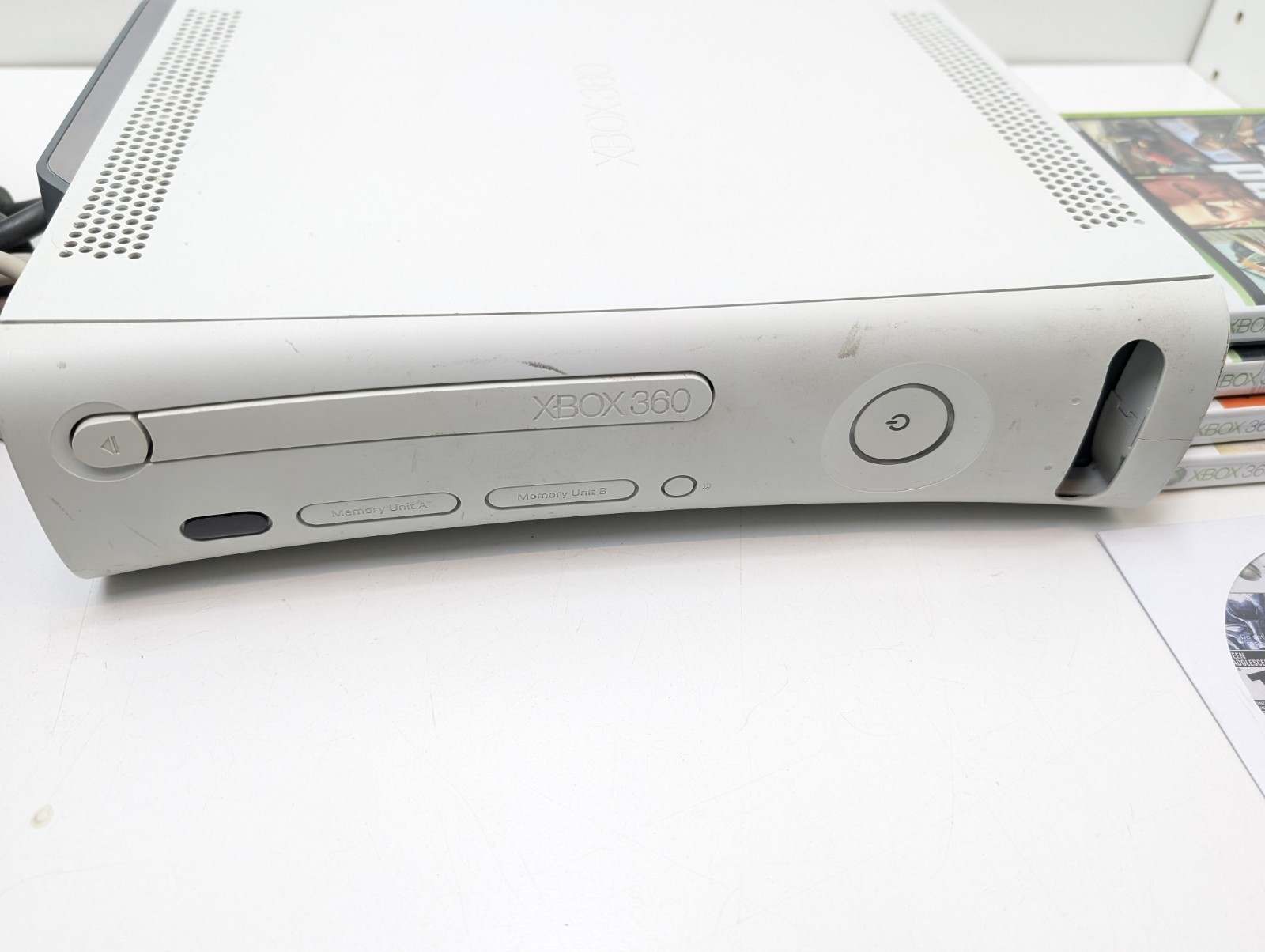 Xbox 360 Elite 20GB White Xenon Console Bundle Tested & Working Clean