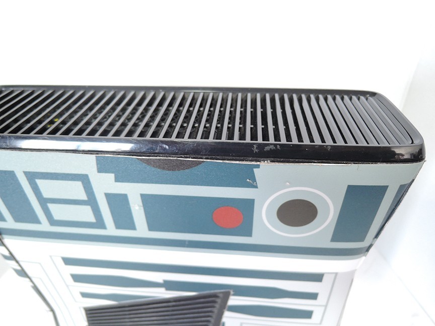 WORKING MICROSOFT XBOX 360 STAR WARS AFTERMARKET SKIN R2D2 EDITION 250GB